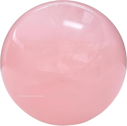 Amazing Gemstone Rose Quartz Crystal Ball with Stand - 1.5 Inches Crystal Sphere Meditation Balls for Witchcraft and Decorative Balls