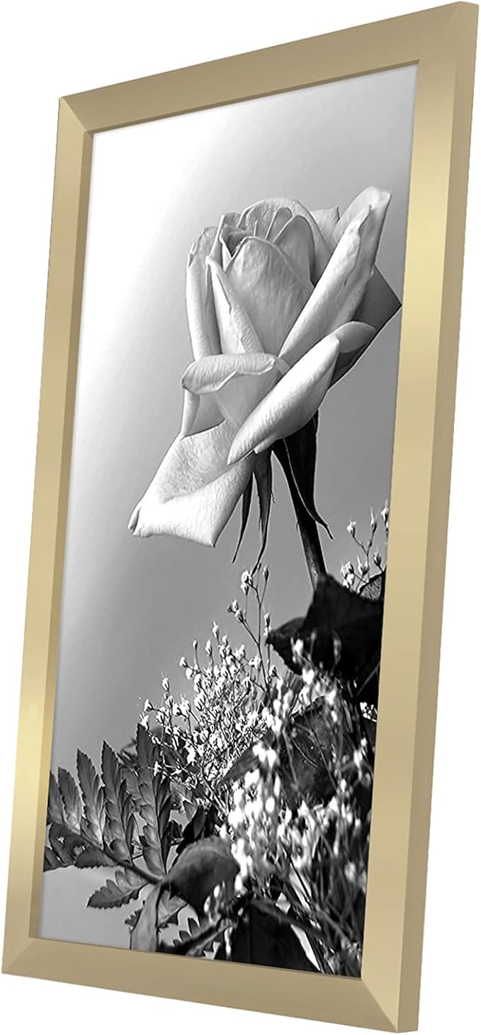 Americanflat 12x18 Poster Frame with Polished Plexiglass - Gold Picture Frame - Wide Photo Frames Made of Engineered Wood for Vertical or Horizontal Wall Display - Epic Collection - Gold