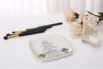 Scwhousi Ring Dish Jewelry Tray for Friend Mom Sister Maid of Honor,Birthday Mother's Day Christmas Gifts