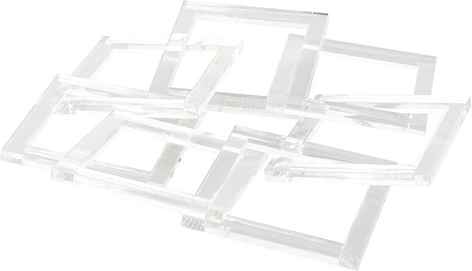 Deco 79 Acrylic Plastic Chain Decorative Sculpture Square 7 Link Home Decor Statue, Accent Figurine 28" x 0" x 5", Clear