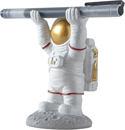 BUTILIVEEN Astronaut Pen Pencil Holder Stand for Desk, Resin Pen Display Stand Pencil Display Holder for Home Office Gifts, Standing Astronaut Pen Holder