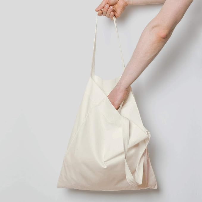 NPBAG 50 Pack 15'' X 16'' Natural Cotton Tote Bags, Lightweight Blank Bulk Cloth bags with 1pc of PTFE Teflon Sheet