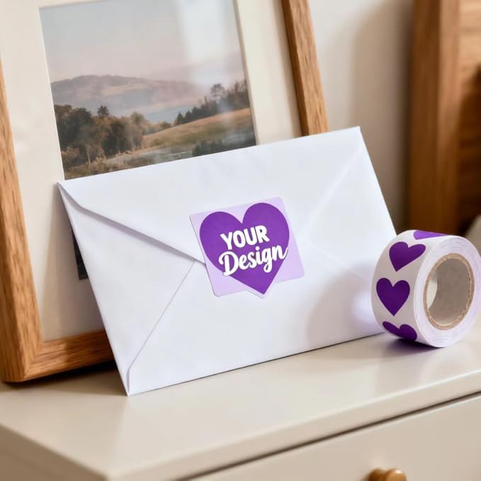 Custom Stickers Personalized Logo Sticker – Customized Business Labels with Any Design Name+ Image – Roll Packed – Fade Resistant,Multi Shapes,Sizes