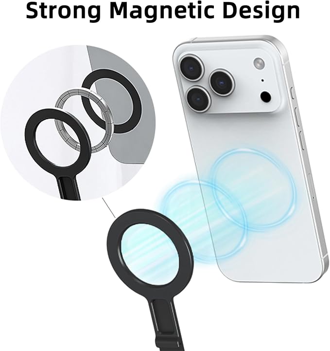 Magnetic Phone Tripod Stand Portable Cell Phone Holder Strong Magnet Mini Pocket Smartphone Mount Foldable Selfie Stick Tripod with 1/4" Screw Hole for iPhone 17 16 15 14 13