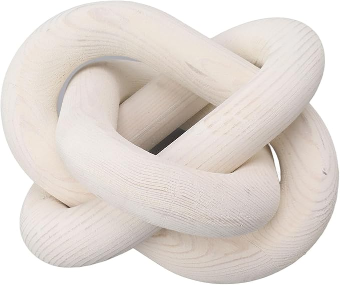 FILFEEL Decorative Wood Chain Link for Home & Coffee Shop - Rustic for Living Room and Bedroom (White)