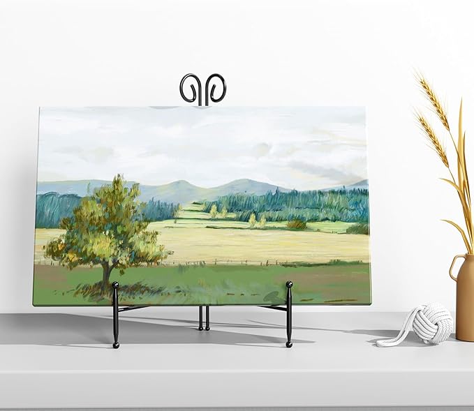 SVENJBB 10 Inch Plate Display Stand, Black Metal Frame Holder for Picture, Decorative Plate, Book, Art (1 Pack)