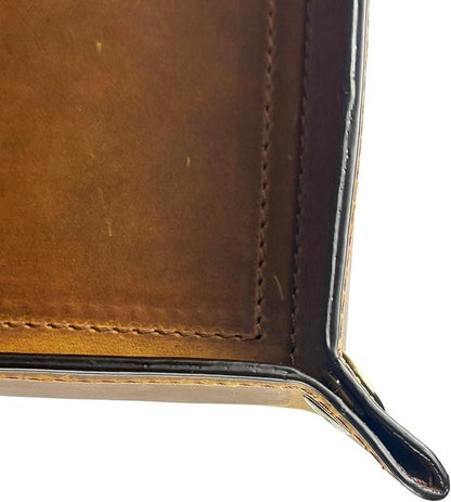 Tolredo Handmade Top Grain Leather Valet Tray – Elegant Organizer for Wallet, Keys, and Phone – Rich Brown (Pack of 2)