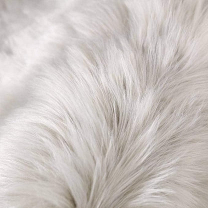 Carvapet Fluffy Shaggy Soft Faux Sheepskin Fur Area Rugs Floor Mat Chair Sofa Cover Beside Carpet for Bedroom Living Room, 2ft x 3ft, Grey