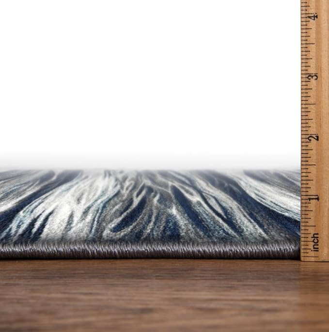 Keen Home Design Area Rugs - 5ft Round Non-Shedding, Abstract Rugs for Kitchen, Living Room, Bedroom, Dining Room, Entryway - Size: 5'3" Square, Multi