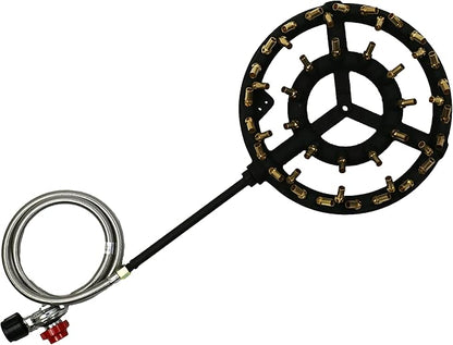 Propane Jet Burner with 44 Brass Tips - Perfect for Camping, Turkey Frying, and More with Stove Buddy JB-44LP(Propane Gas 44 Tips & Regulator)