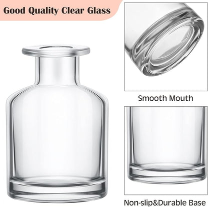Mimorou 24 Pack Clear Glass Bud Vases Bulk Small Glass Living Vases for Centerpieces Vintage Table Decorative Bottle for Flowers Rustic Wedding Reception Party Decoration(1.85 x 2.87 in)