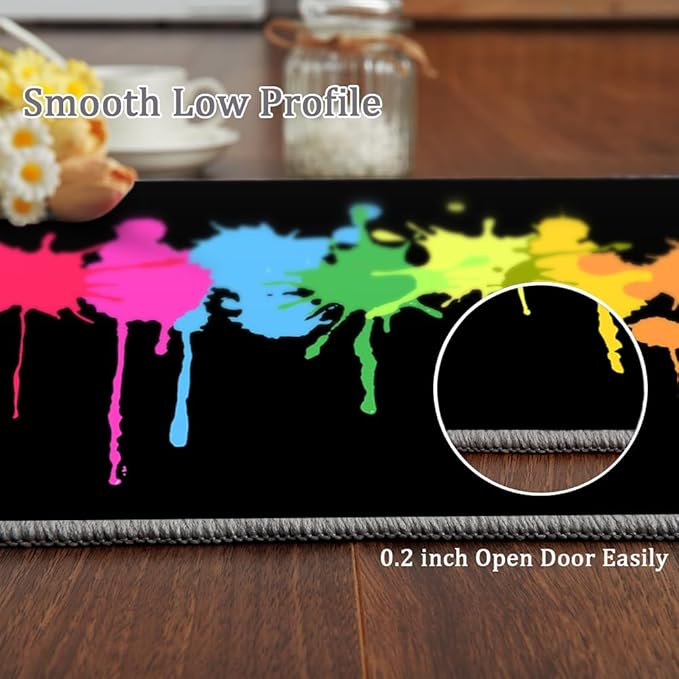 Colorful Paint Splash Rug 6x8 Large Area Rugs Minimalist Multicolor Art Rugs Soft Non Slip Washable Non Shedding Indoor Carpet for Living Room Bedroom Kids Room Home Entrance Foyer Decor