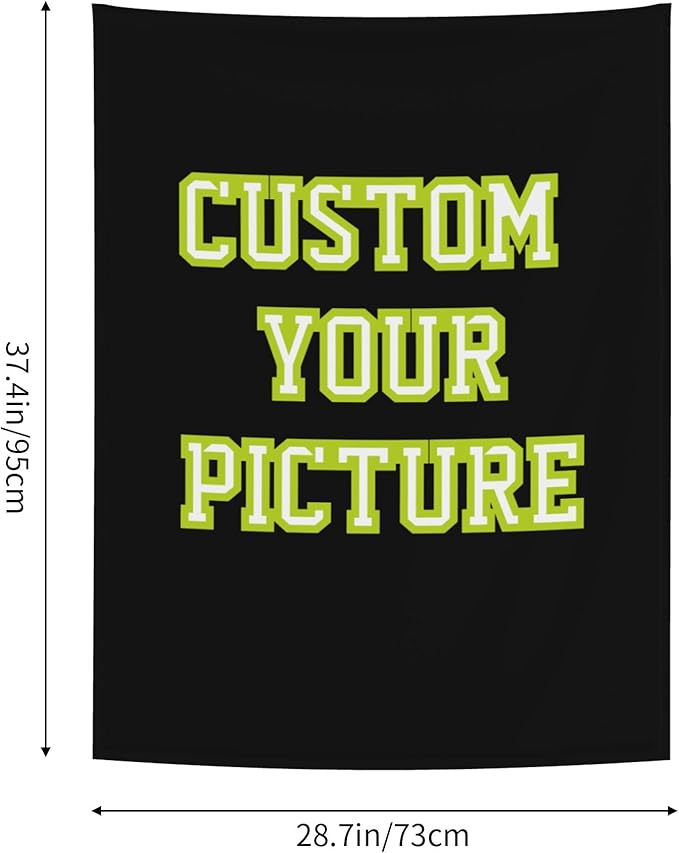 JINJUREN Custom Tapestry Upload Images Banners and Signs Customize For Bedroom 29 * 37inch Vertical