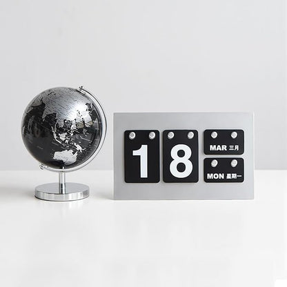 Calendar for Desk, Daily Desktop Perpetual Desk Calendar, Cute Date Display Desk Accessory for Home Office Decor, Teacher, Classroom, Reusable Yearly (BLACK)