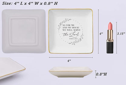 Housewarming Ideas Gifts for Woman-Happy New Home-Moving Gifts-Scripture Reminder Present-Christian Bible Verse Present-New House Owners-Jewelry Tray Trinket Holder Ring Dish