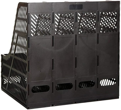 SAYEEC Desktop Magazine Holder Desk File Organizer 4 Compartments Vertical File Dividers Book Holder Frames Document Cabinet Rack Storage Organizer Box for Home Office School Black