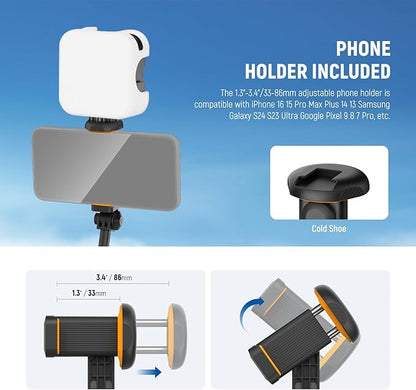 NEEWER Entry Level Version 16-71" Selfie Stick Tripod Compatible with iPhone Android, Portable Cell Phone Travel Stand Camera Holder with Remote for TikTok Video Recording Streaming Filming, PA988