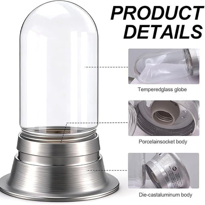 2 Pcs Restaurant Canopy Hood Light Fixture with Thermal and Shock Resistant Clear Coated Tempered Glass Globe