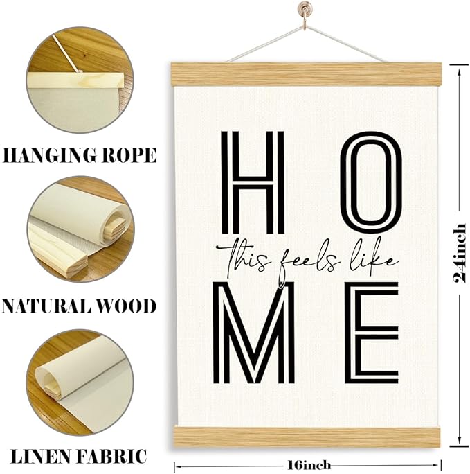 YGSDZY Home Canvas Poster, This Feels Like Home Poster, Canvas Hanging Posters for Door, Sweet House Decor for Front Door Porch Entryway, Living Room Decor, Housewarming Gift 11.8 * 15.7