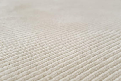 Revival Rugs Stripe 3'11"x6'1" Machine Washable Area Rug for Kitchen Bedroom - 100% Recycled Oeko-TEX Certified, Medium Pile, Beige, Cream