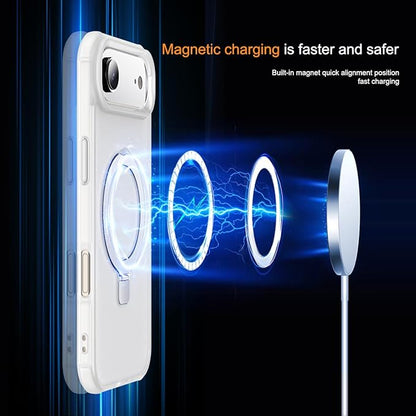 Compatible with iPhone 17 Air Case with Invisible Magnetic O-Ring Stand Military-Grade Phone Case for iPhone 17 Air 6.5" [Compatible with Mag-Safe][Great Grip Feeling],Translucent