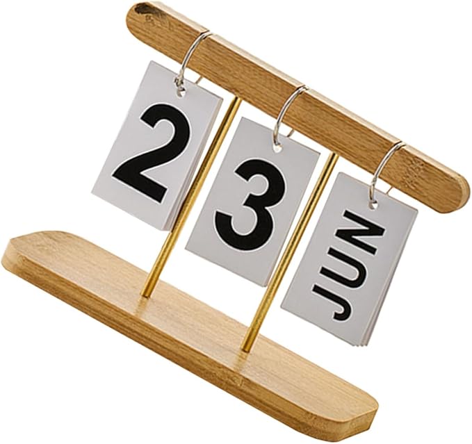 Generic Simple Perpetual Desk Calendar with Movable Blocks for Office Home and Classroom Decoration Reusable Nordic Style Table Ornament for Living and Teacher Desk