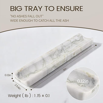 Koville Marble Incense Holder, Incense Holder for Sticks, Incense Sticks Holder Ash Catcher for Meditation Yoga SPA, Natural Stone Incense Burner, Home Table Decor (Bianco Palomino)