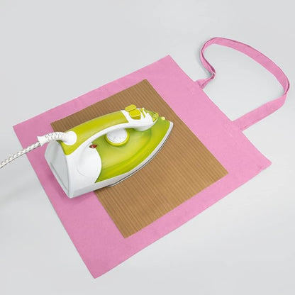 NPBAG 15 Pack 15'' X 16'' Baby Pink Cotton Tote Bags, Blank Bulk Cloth bags with 1pc of PTFE Teflon Sheet