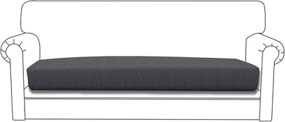 Easy-Going Stretch Cushion Cover Sofa Cushion Furniture Protector Sofa Seat Sofa slipcover Sofa Cover Soft Flexibility with Elastic Bottom(Oversized Sofa Cushion, Dark Gray)