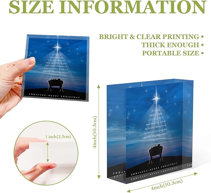 Acrylic Crystal Decoration Blue Starry Sky Letter - Women Congratulations Present - Housewarming Present, Best Blessing Motivational Desk Decor 4x4inch