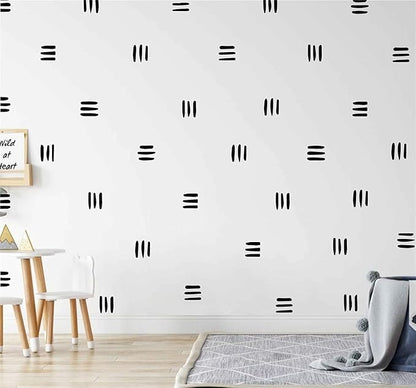 120pcs Modern Line Wall Stickers Boho Nursery Kids Living Room Scandinavian Home Décor Self-Adhesive Murals Vinyo DIY Gift YT5037 (Black)