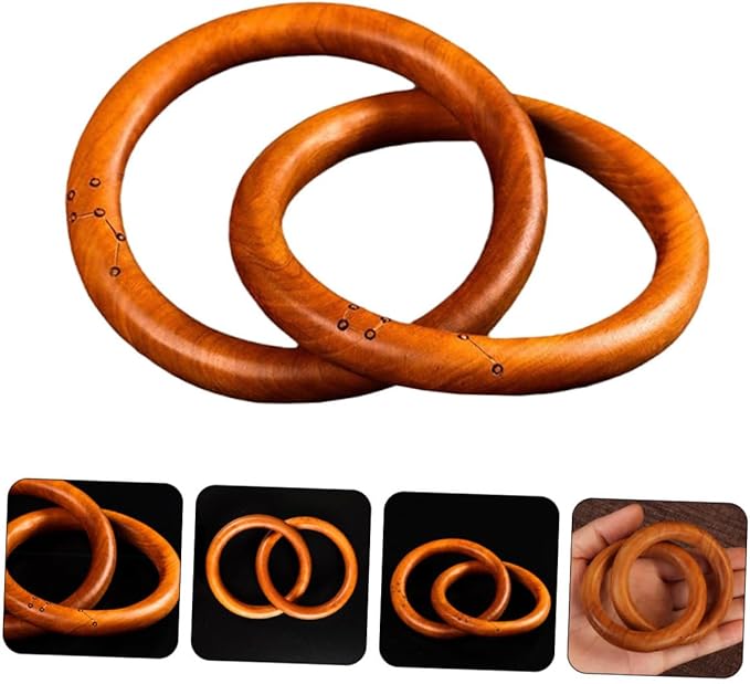 MAGICLULU Wooden Link Chain Decor Jujube Wood Ornament Rustic Home Decor Minimalist Wooden Chain Art