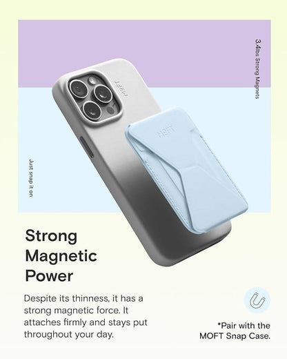 MOFT Magnetic Wallet Stand Compatible with iPhone 17/16/15/14/13/12 Series, Angle Adjustment & Magsafe Compatible MOVAS Phone Stand,Soothing Mist