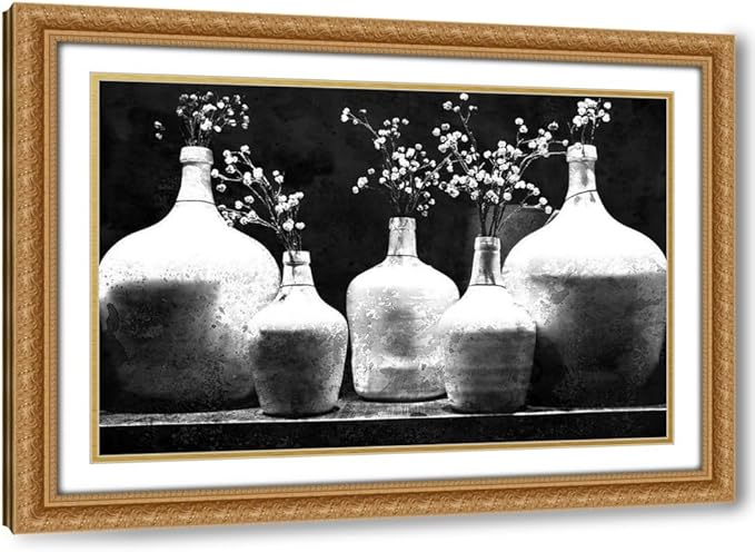 ArtDirect Monochrome Vases Custom Framed Art Print Giclee Print or Canvas Options with Various Sizes and Customization by Allen, Kimberly