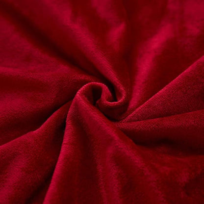 JAUXIO Diamond Pinch Pleated Crystal Velvet Pillowcases 2 Pack Solid Pintuck Throw Cushion Cover for Home Decor Hidden Zipper Closure (Burgundy, King)