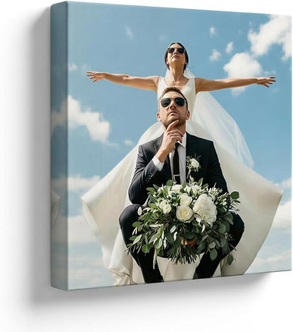 Custom Canvas Prints with Your Photos, Frameless Wall Art Canvas, Personalized Photo Print for Home Decor, Family & Pet Pictures, Gifts for Birthday & Anniversary, Made in USA (10" L × 10" W)