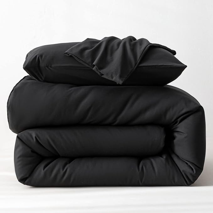 ROSGONIA Oversized King Comforter 128x120, 3pcs Super King Plus (1 Black Comforter & 2 Pillowcases) Lightweight Oversized King Bedding Set Blanket