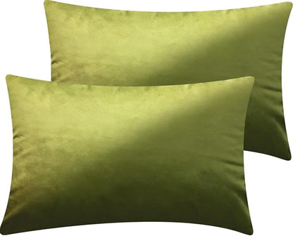2 Pack 12x20 Pillow Cover Velvet Pillow Covers, Square Throw Pillow Covers for Living Room Decorations Throw Pillow Case, Throw Pillow Cover Cushion Cover for Sofa Bedroom Car, Emerald Green Velvet