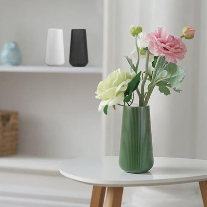 Alpinegreen Ceramic Vase, GUKJOB Small Cute Flower Vase for Pampas Grass, Home, Living Room, Dining Table, Farmhouse, Office Decor, Bedroom, Table, and Kitchen Shelf (Alpinegreen)