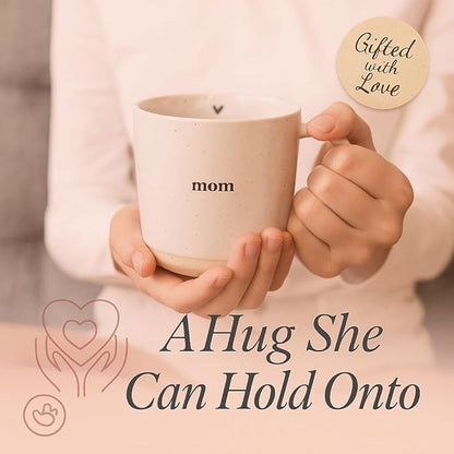 UnBoxMe Mom Coffee Mug, 12 oz Speckled Ceramic Heart Mug, Dishwasher & Microwave Safe, Gift for Mom or Grandma