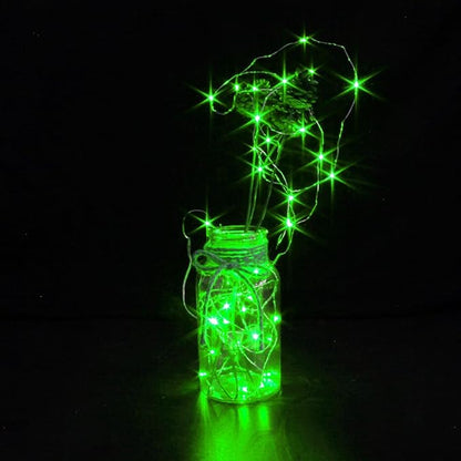 CYLAPEX 6 Pack Green Fairy Lights String Battery Operated Fairy Lights Firefly Lights LED Starry String Lights 7ft 20 LEDs Silvery Copper Wire for Christmas DIY Decoration Costume Wedding Party