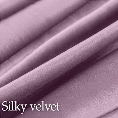 lalaLOOM Velvet Throw Pillow Covers, Set of 2, 18x18 Decorative Square Pillows Home Decor, Soft Accent Cases, Silky Machine Washable Pillowcases for Sofa, Couch, Bedroom, Living Room, Plum Purple