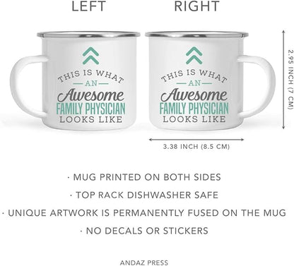 Andaz Press 11oz. Stainless Steel Campfire Coffee Mug Gift, This is What an Awesome Family Physician Looks Like, 1-Pack, Birthday Gift Ideas Coworker Him Her, Includes Gift Box
