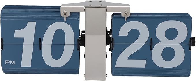 Retro Flip Down Clock,Automatic Digital Clock Auto Pager Turning Clock Creative Desk Deco,Flip Clock for Home Office Digital Mechanical Desk Clock WTh Internal Gear (Silver Stand