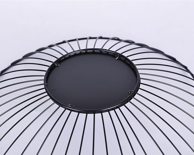 IBWell Short Curved-Edge Modern Creative Stylish Single Tier Dish,Metal Iron Wire Fruit Vegetables Bread Decorative Stand Serving Bowls Basket Holder (Square Dish) (Black)