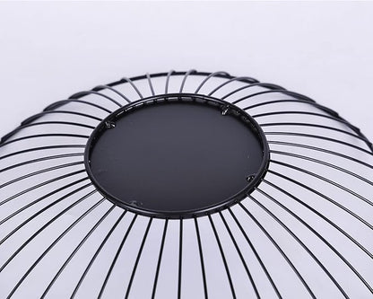 IBWell Short Curved-Edge Modern Creative Stylish Single Tier Dish,Metal Iron Wire Fruit Vegetables Bread Decorative Stand Serving Bowls Basket Holder (Square Dish) (Black)