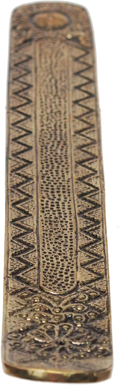 Hosley Antique Gold Aluminium Incense Holders. Set of 6 Each 9.5-Inch-Long Holder, Rich Antique Gold Finish Adding Rustic Charm to Any Room, Perfect for Home Ambiance and Décor