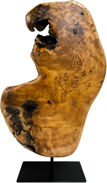 WELLAND Irregular Cedar Wood Sculpture 8.75" W x 1.75" D x 17.75" H Natural Edge Tabletop Statues, Handmade Ornaments, Décor for Living Room, Home Office, Bedroom,