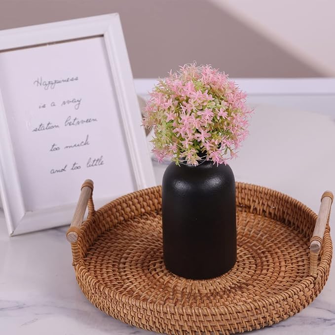 Ceramic Bud Vases Set of 6, Black Bud Vase Set for Flowers Pampas Grass, Mini Pottery Vase with Minimalist Modern Rustic Style for Table Centerpieces of Home, Office, Wedding