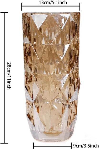 Flower Vase for Decor Glass Gold Vase 11" Tall (Gold)